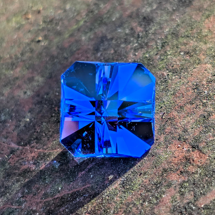 Czochralski Cobalt Spinel, Cross Square Cut, 8.23 Carats