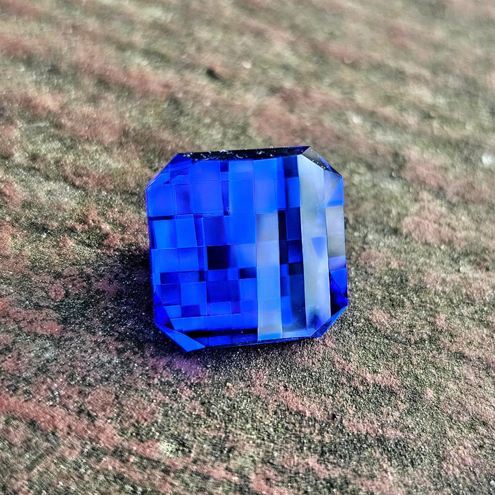 Djeva Fire Blue Lab Spinel, Pixel Square Cut, 10.52 Carats