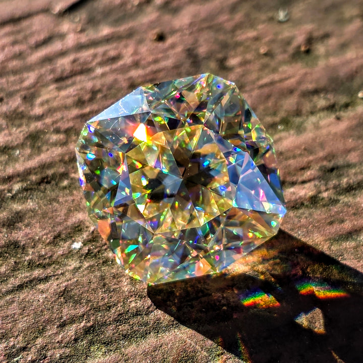 White Rutile 🌈🍭🦄, House Of Sylas Cushion Cut, 13.80 Carats