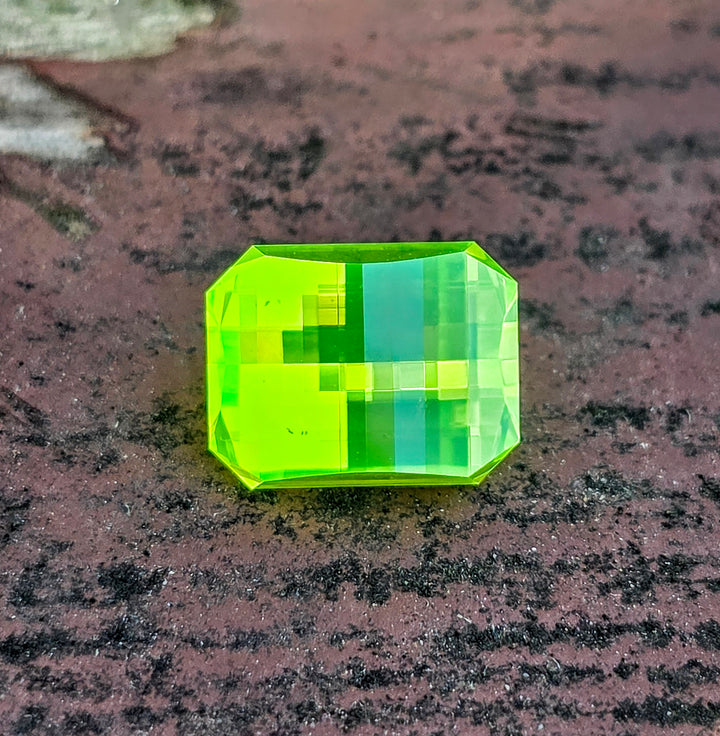 Green LuAG, Pixel Rectangle Cut, 8.40 Carats