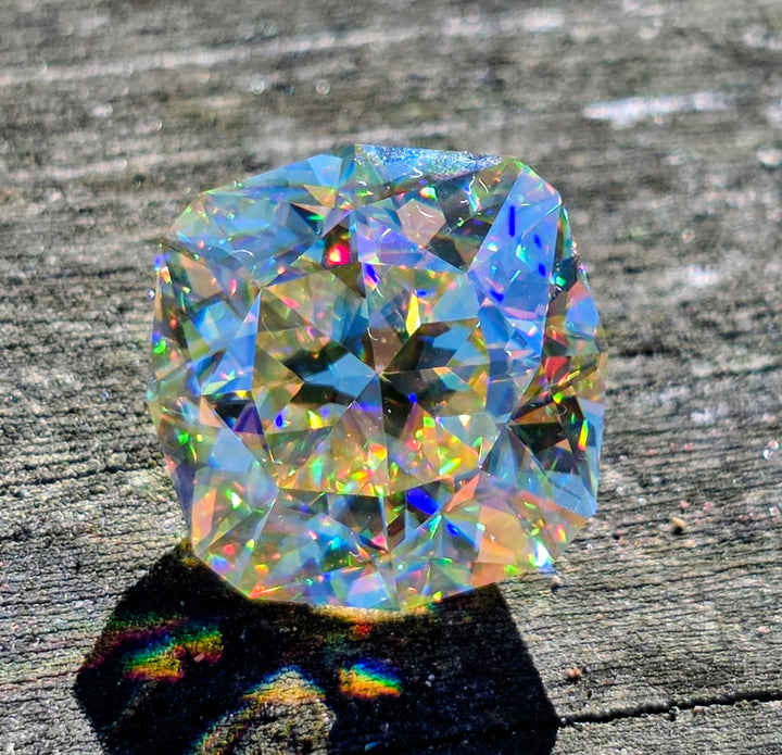 White Rutile 🌈🍭🦄, House Of Sylas Cushion Cut, 12.60 Carats