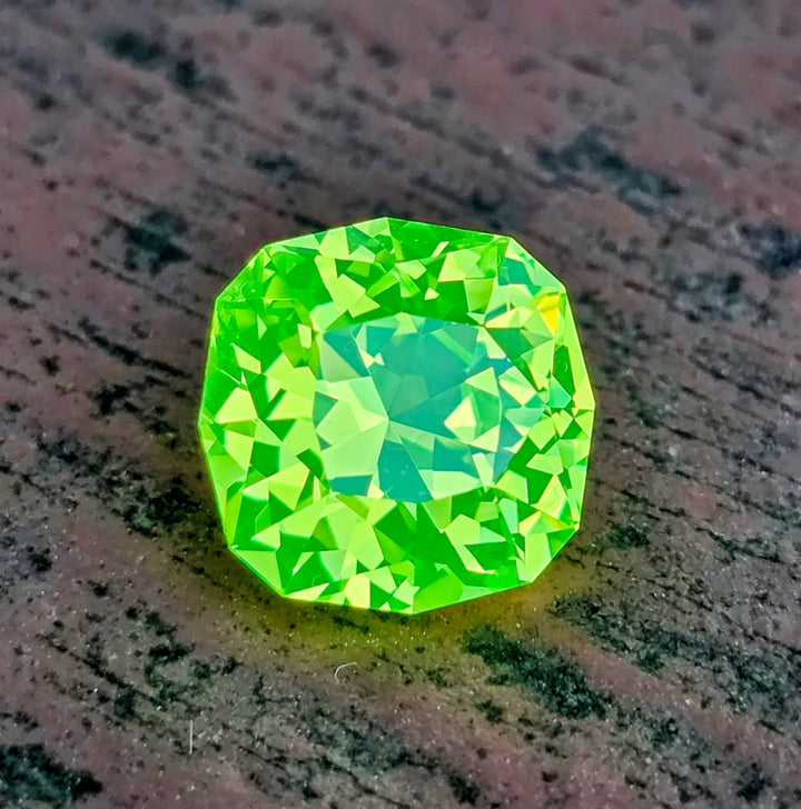 Green LuAG, House Of Sylas Long Cushion Cut, 10.30 Carats