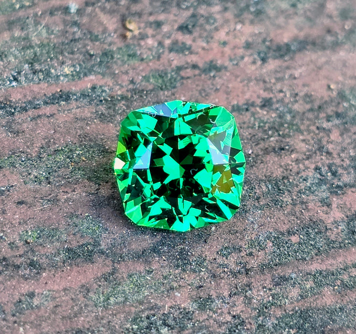 Green CTH YAG, House Of Sylas Cushion Cut, 3.92 Carats