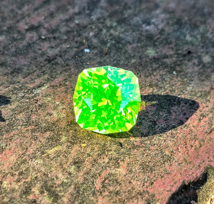 Green LuAG, House Of Sylas Cushion Cut, 9.22 Carats