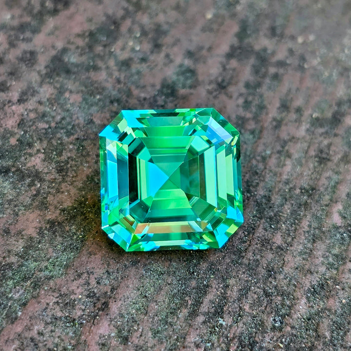 Repurposed Teal "Paraiba" YAG, Asscher Cut, 13.20 Carats