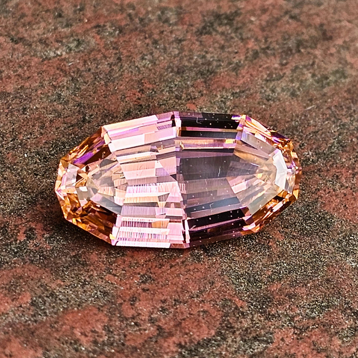 Padparadscha Erbium YAG, Long Step Oval Cut, 7.62 Carats