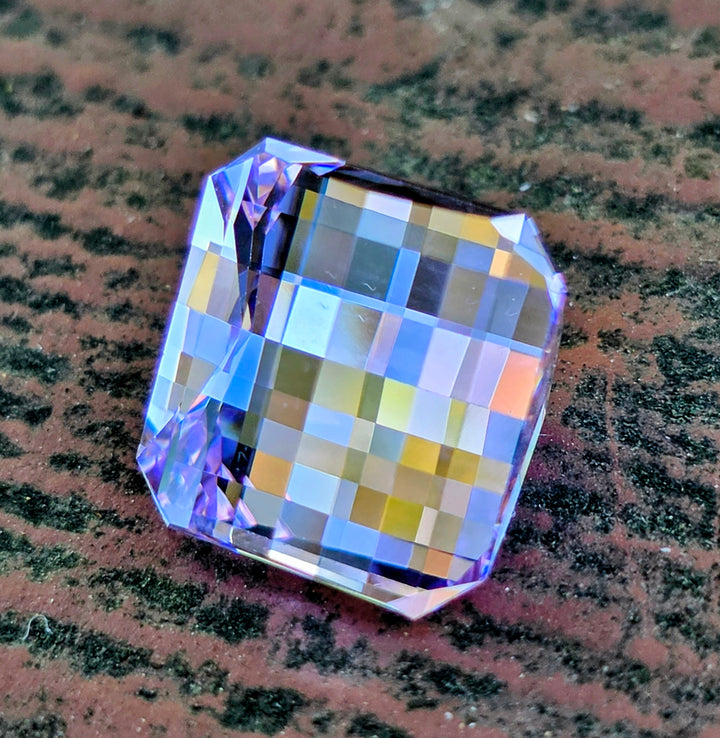 Purple Neodymium YAG, Pixel Square Cut, 13.35 Carats