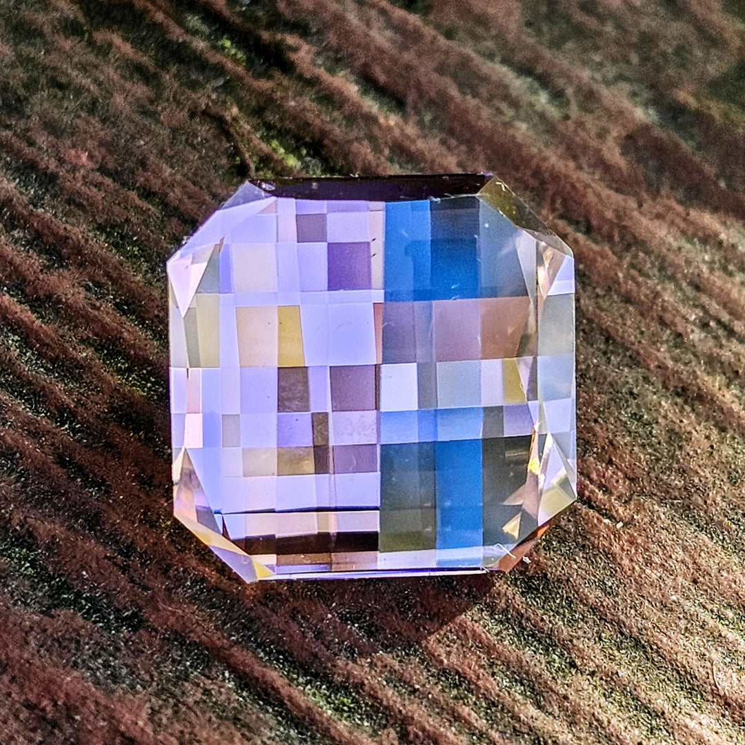 Padparadscha Erbium YAG, Pixel Square Cut, 13.76 Carats