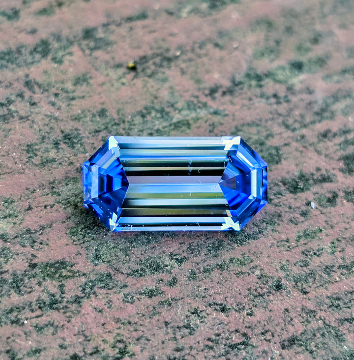 Blue Czochralski Lab Sapphire, Stretched Octagon Cut, 3.05 Carats