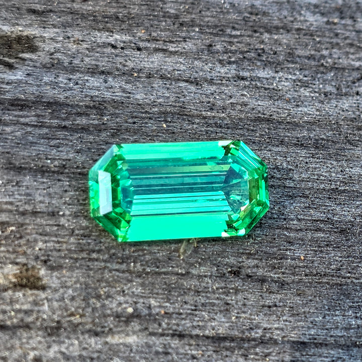 Vivid Green Vanadium YAG, Stretched Octagon Cut, 3.60 Carats