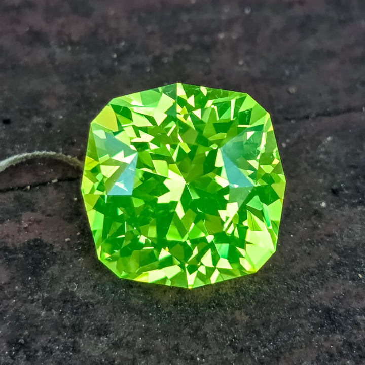Green LuAG, House Of Sylas Cushion Cut, 26.24 Carats