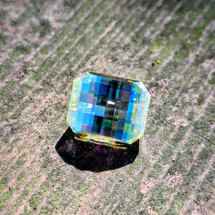 White Rutile 🌈🍭🦄, Pixel Rectangle Cut, 9.10 Carats
