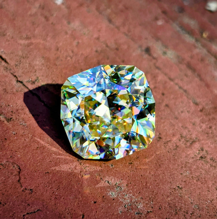 White Rutile 🌈🍭🦄, House Of Sylas Cushion Cut, 6.10 Carats