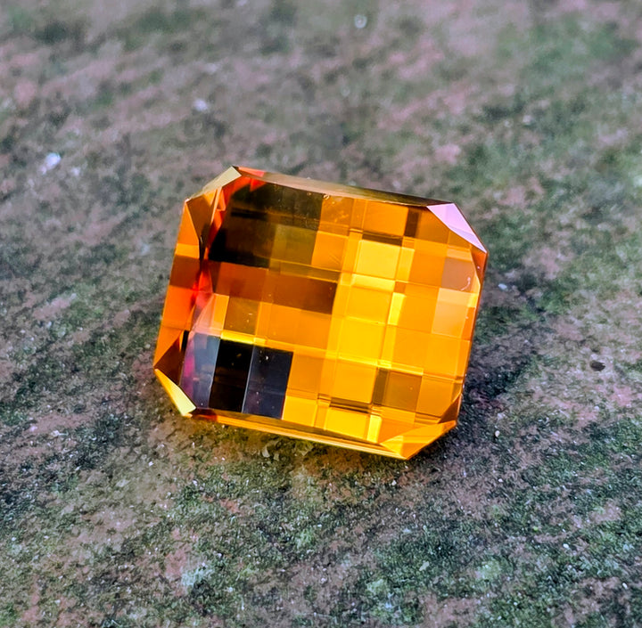 Pumpkin Orange Lab Sapphire, Pixel Rectangle Cut, 8.78 Carats