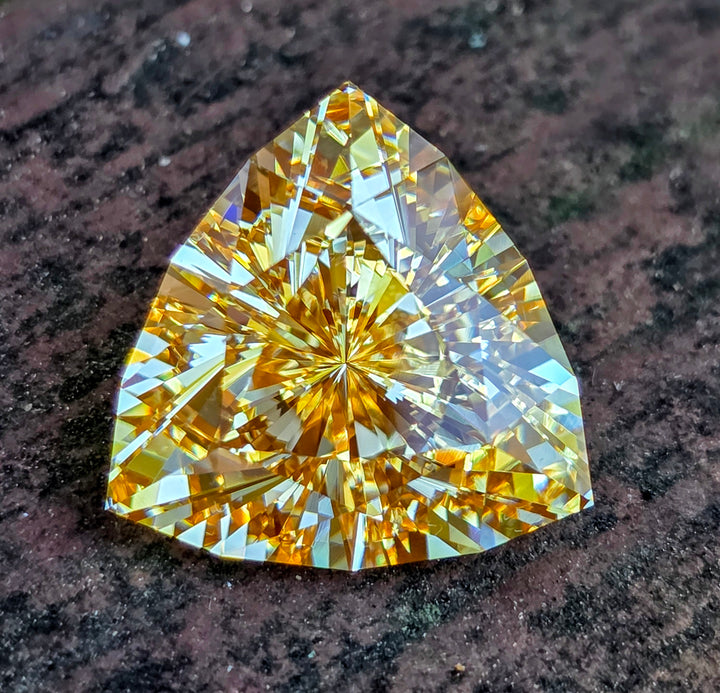 Experimental Samarium YAG, Trillian Internal Reflections Cut, 32.75 Carats