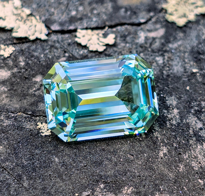 Pastel Mint Laser Garnet, Emerald Cut, 12.41 Carats