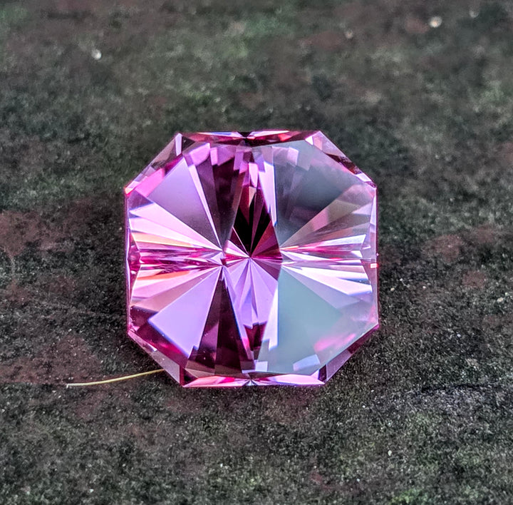 Light Pink-Orange Padparadscha Lab Sapphire, Tessellation Cut, 8.53 Carats