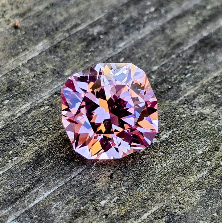 Pinkish Peach Padparadscha Lab Sapphire, House Of Sylas Cushion Cut, 10.00 Carats