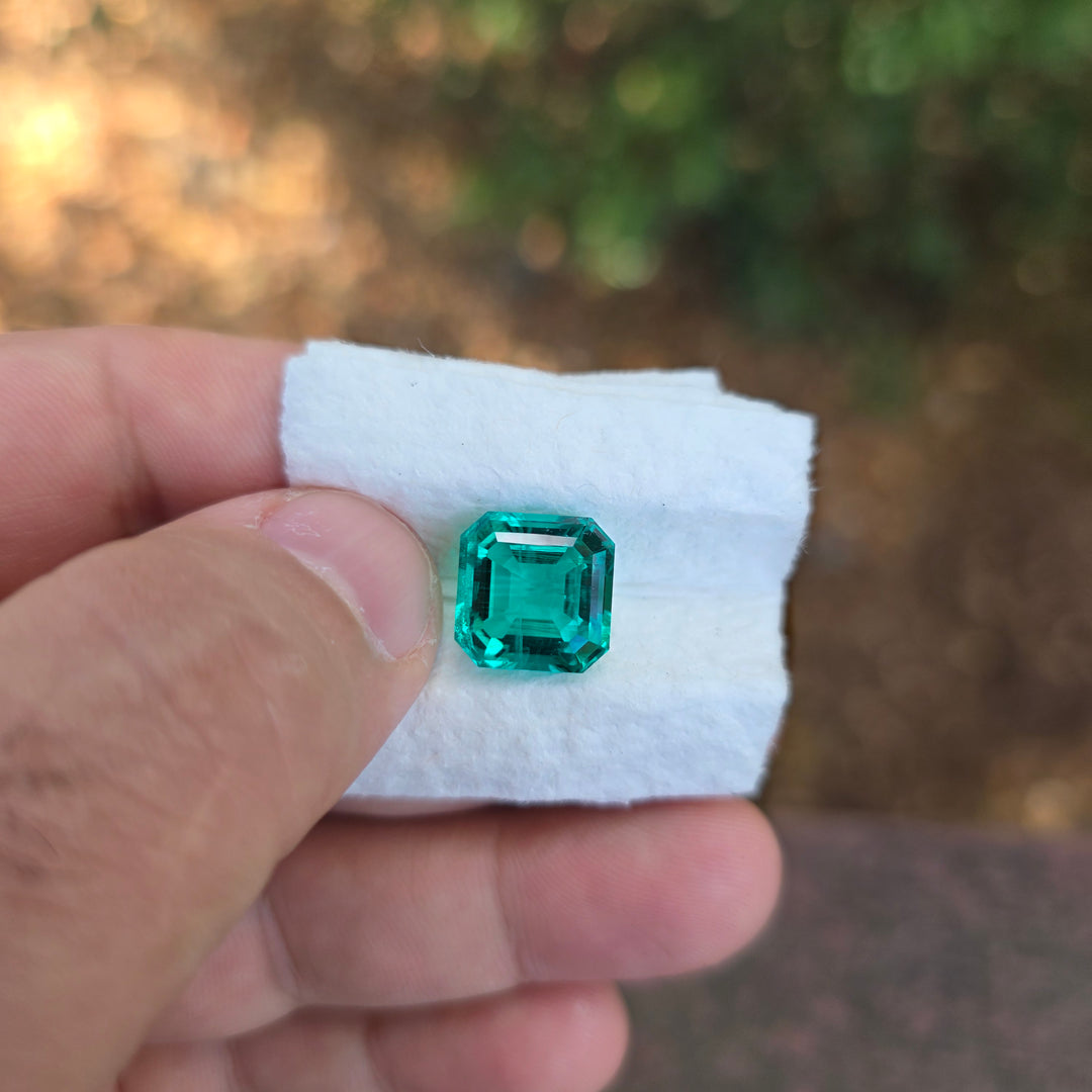 Colombian Color Green Lab Emerald, Asscher Cut, 8.04 Carats