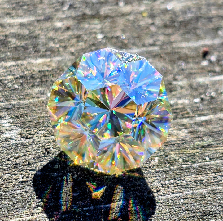 White Rutile 🌈🍭🦄, Gnome's Geode Cut, 7.40 Carats