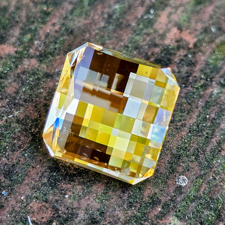 Experimental Samarium YAG, Pixel Square Cut, 12.47 Carats
