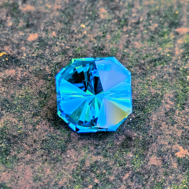 Blue Cobalt YAG, Tessellation Cut, 9.43 Carats