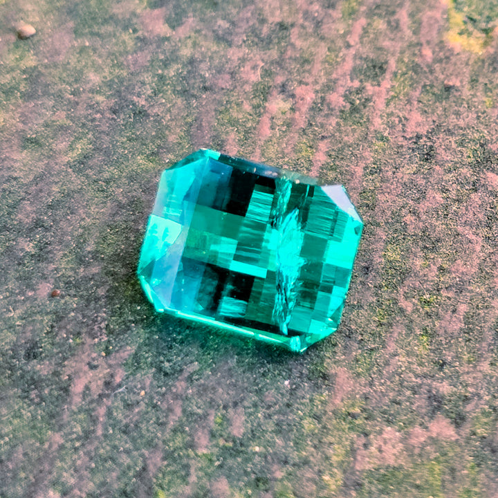 Colombian Color Green Lab Emerald, Pixel Rectangle Cut, 4.47 Carats