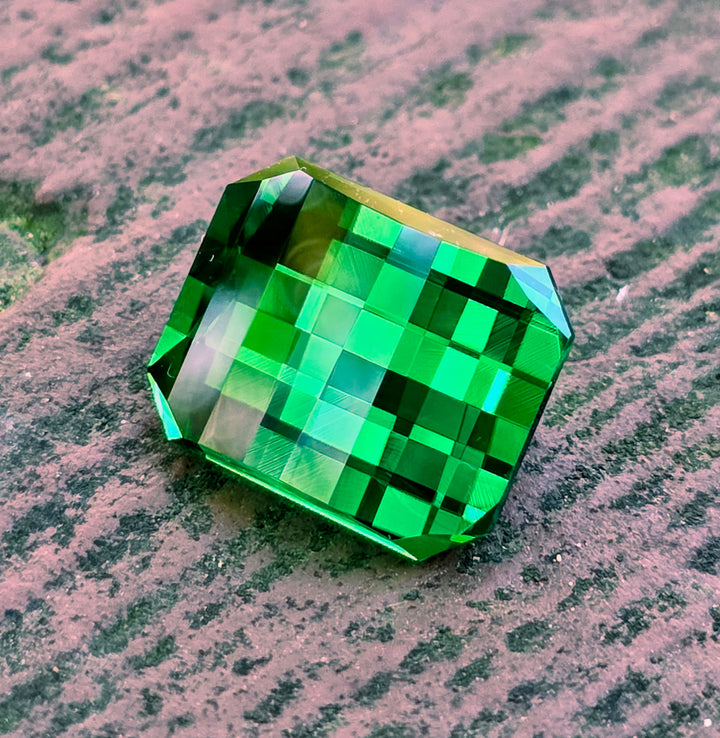 Green CTH YAG, Pixel Rectangle Cut, 17.91 Carats