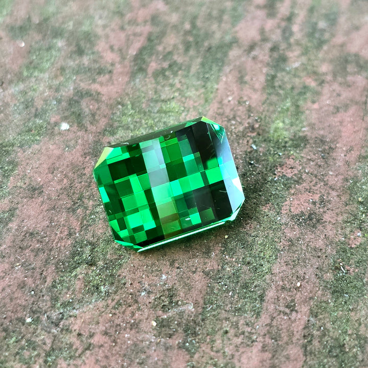 Green CTH YAG, Pixel Rectangle Cut, 5.45 Carats