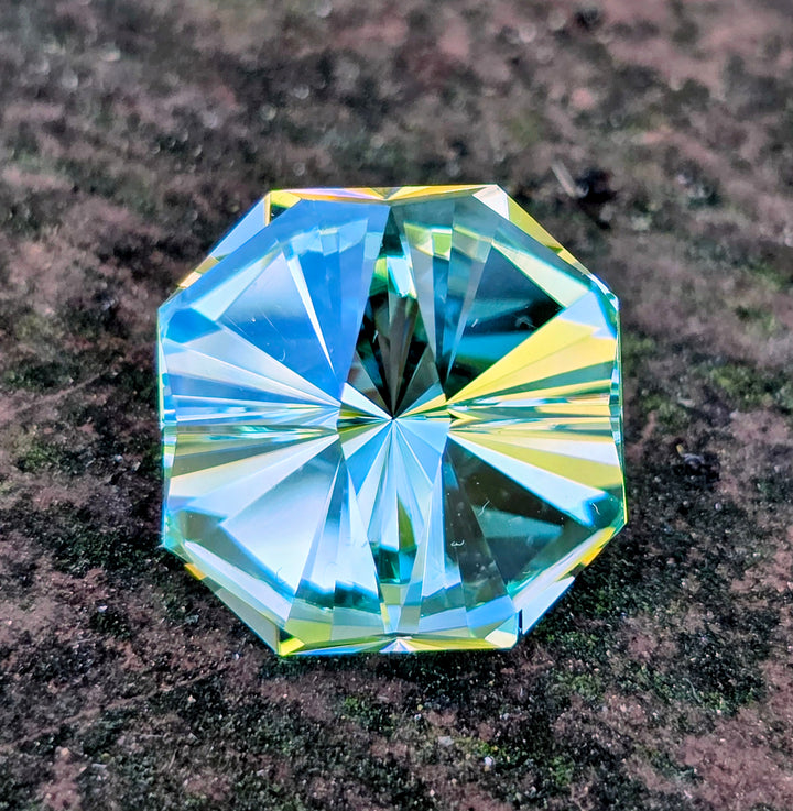 Pastel Mint Laser Garnet, Tessellation Cut, 16.09 Carats