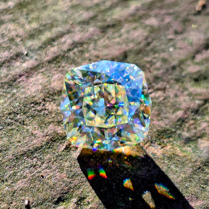 White Rutile 🌈🍭🦄, House Of Sylas Cushion Cut, 7.50 Carats