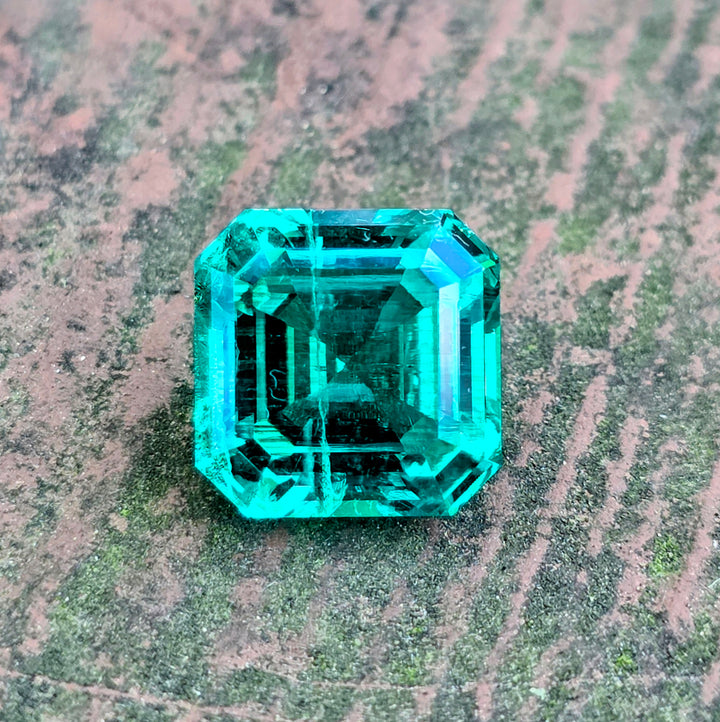 Colombian Color Green Lab Emerald, Asscher Cut, 8.04 Carats