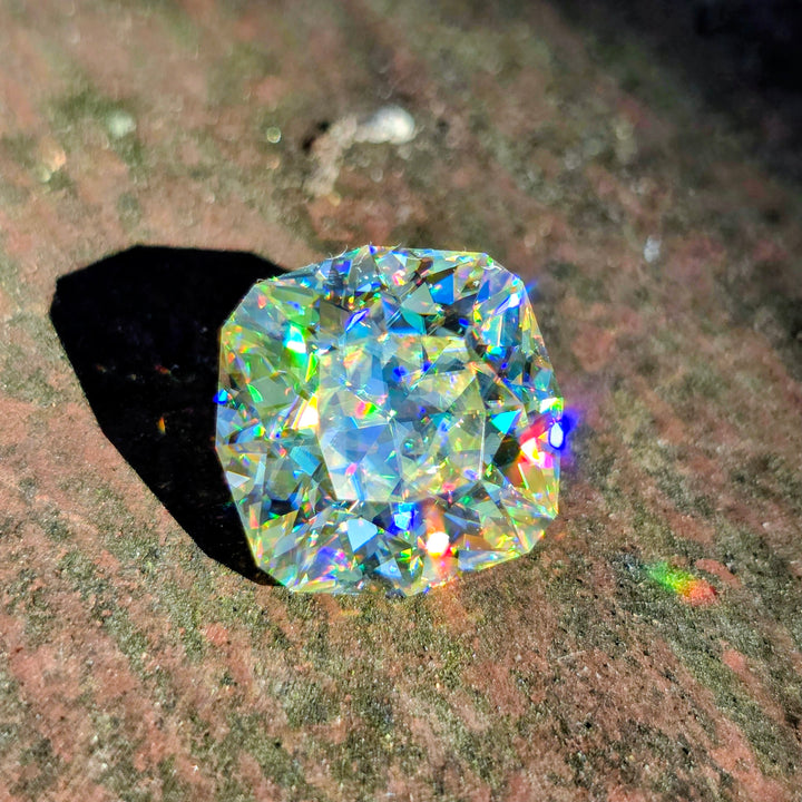 White Rutile 🌈🍭🦄, House Of Sylas Cushion Cut, 10.02 Carats