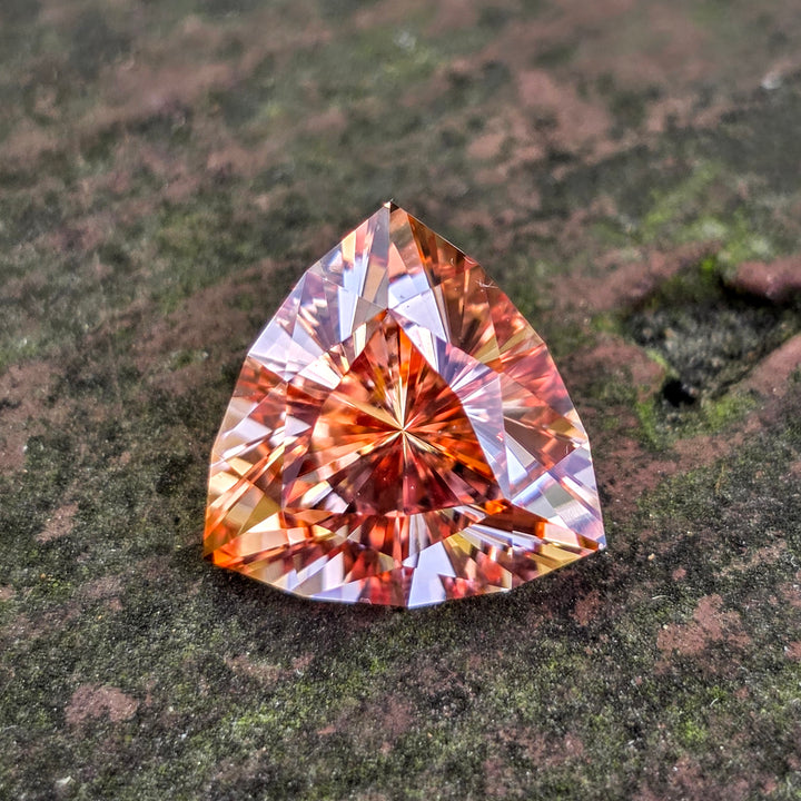 Peachy 🍑 "Morganite" Colored Lab Sapphire, Trillian Internal Reflections Cut, 9.68 Carats