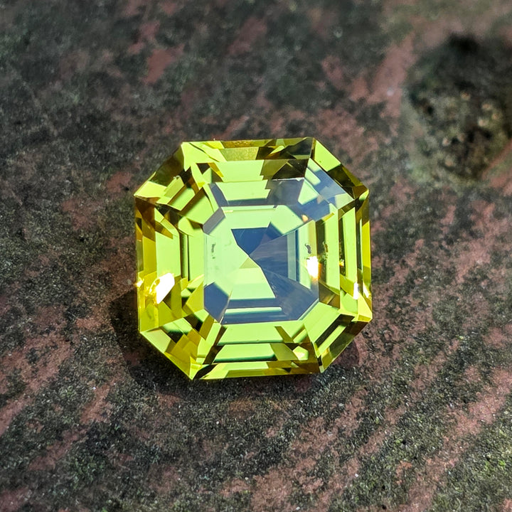 Yellow Czochralski Lab Sapphire, Asscher Cut, 5.15 Carats