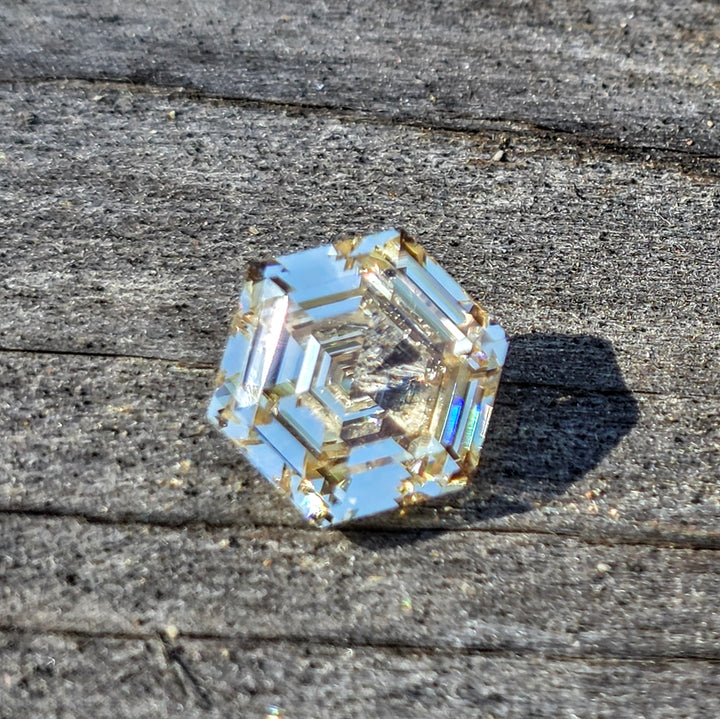 Experimental Samarium YAG, Hexagon Step Cut, 5.60 Carats