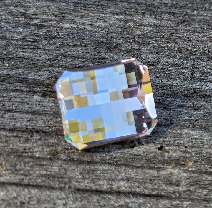 Blush Pink Lab Sapphire, Pixel Rectangle Cut, 9.07 Carats