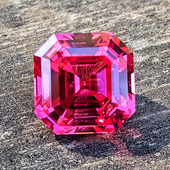 Czochralski Titanium Pink Sapphire, Asscher Cut, 14.83 Carats