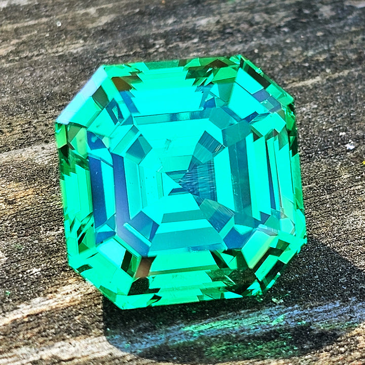 Vivid Green Vanadium YAG, Asscher Cut, 24.12 Carats