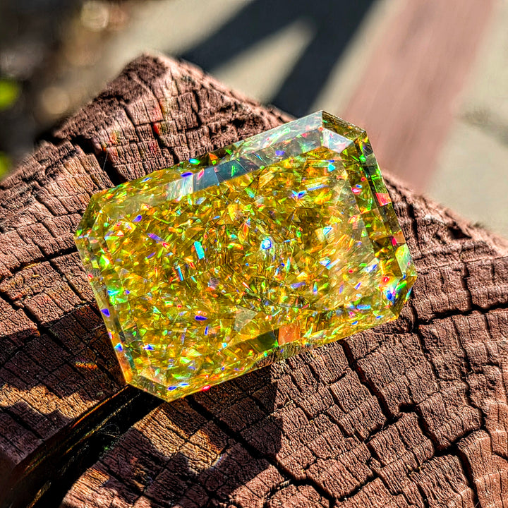 White Rutile 🌈🍭🦄, Crushed Ice Rectangle Cut, 227.80 Carats