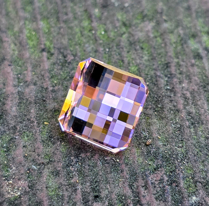 Soviet Era Padparadscha Erbium YAG, Pixel Square Cut, 7.93 Carats