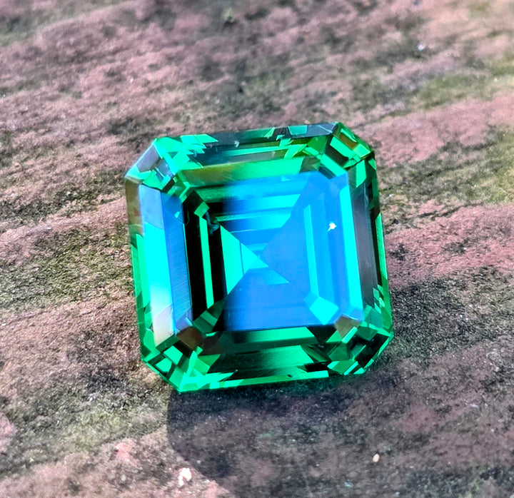 Green CTH YAG, Asscher Cut, 10.55 Carats