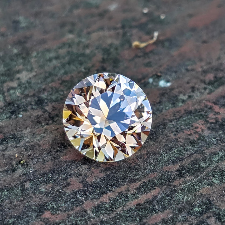 Peachy 🍑 "Morganite" Colored Lab Sapphire, Modern Round Brilliant Cut, 5.11 Carats