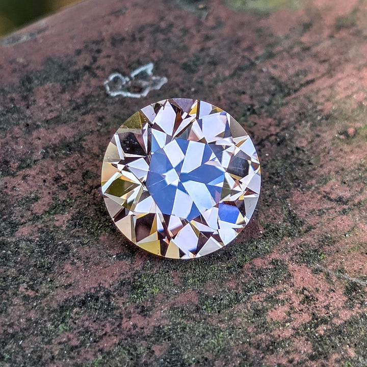 Peachy 🍑 "Morganite" Colored Lab Sapphire, Traditional Round Brilliant Cut, 6.95 Carats