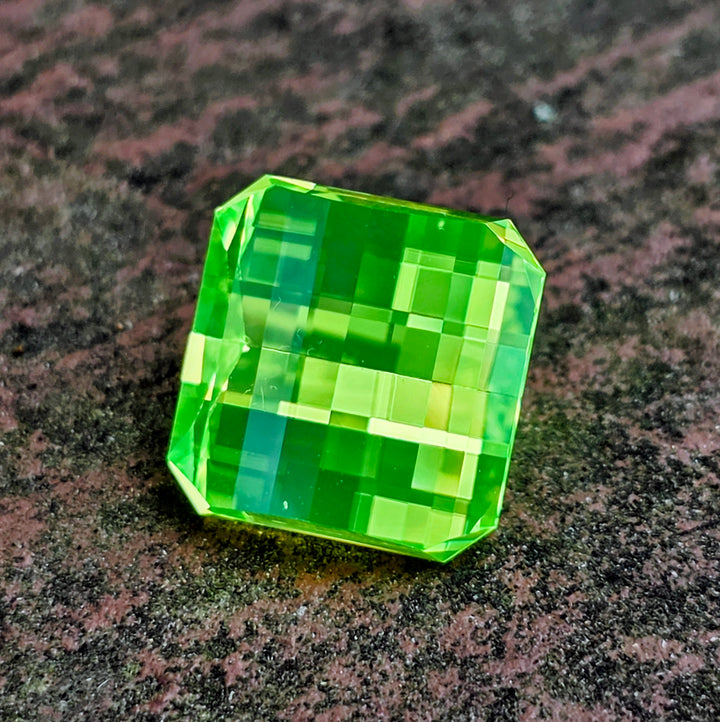 Green LuAG, Pixel Square Cut, 15.19 Carats