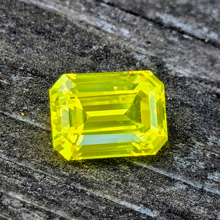 "Ultra" Glow In The Dark Lab Garnet, Emerald Cut, 15.02 Carats