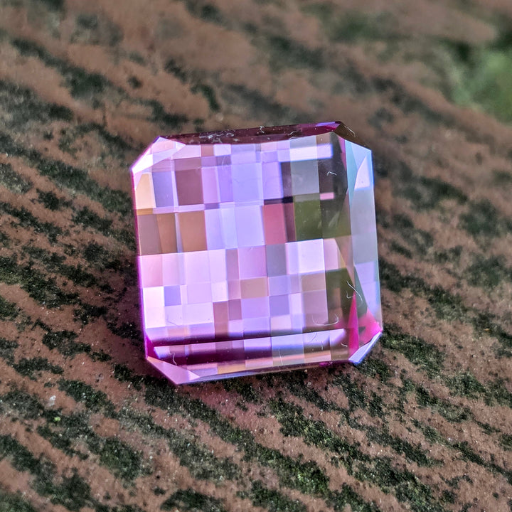 Blush Pink Lab Sapphire, Pixel Square Cut, 9.12 Carats