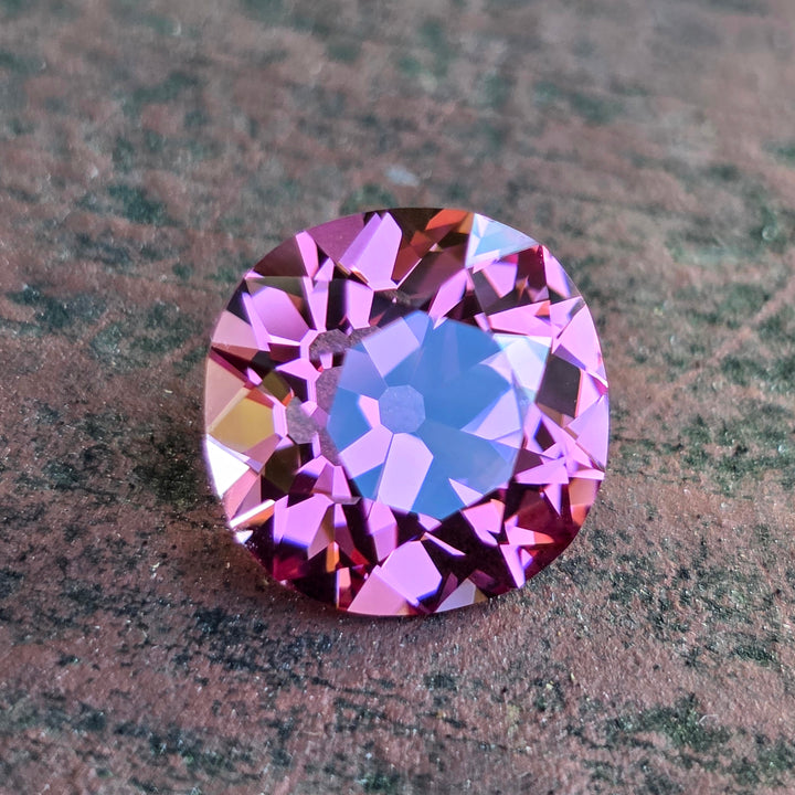 Czochralski Titanium Pink Sapphire, Antique Cushion Cut, 8.47 Carats