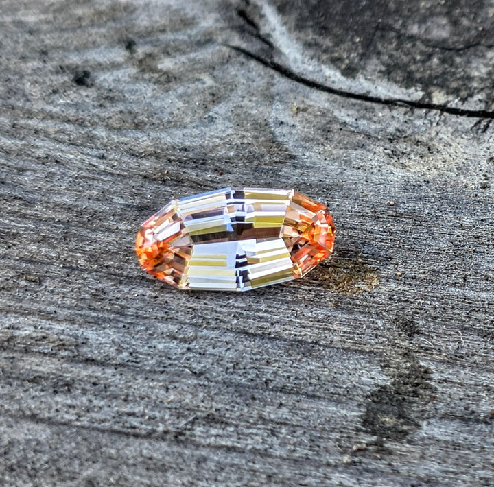 Peachy 🍑 "Morganite" Colored Lab Sapphire, Long Step Oval Cut, 3.06 Carats