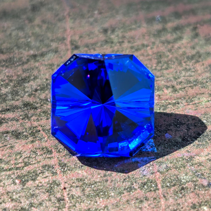 Djeva Fire Blue Lab Spinel, Tessellation Cut, 7.20 Carats